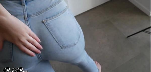  Step Sister begs for cum in her panties and Denim Jeans - Rubiray amateur couple